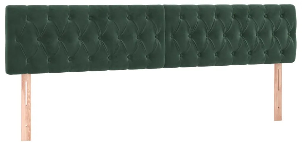 vidaXL Κρεβάτι Boxspring με Στρώμα Σκούρο Πράσινο 180x200εκ. Βελούδινο