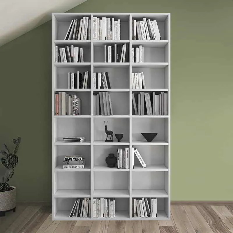 Βιβλιοθήκη μελαμίνης Fyodor Megapap χρώμα λευκό 102x16x178εκ.