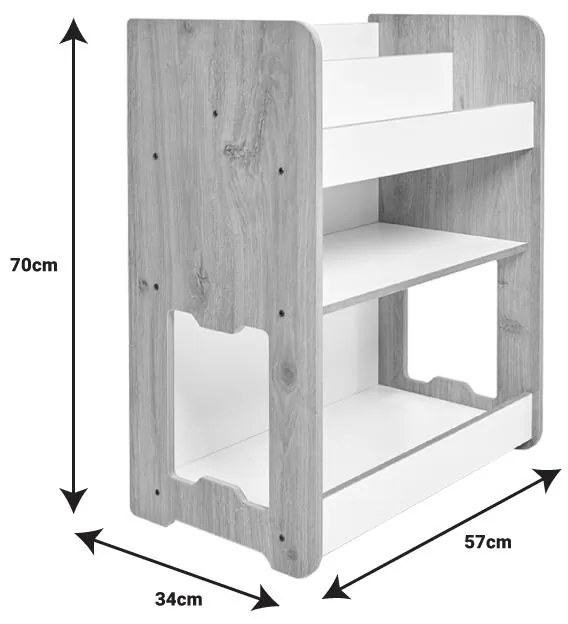 Ραφιέρα Seagull λευκό mdf 57x34x70εκ 57x34x70 εκ.