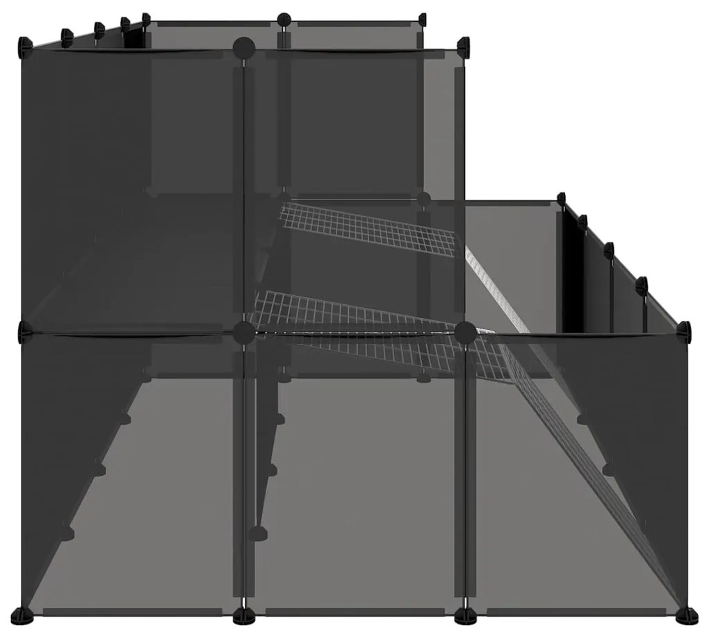 vidaXL Κλουβί Μικρών Ζώων Μαύρο 143x107x93 εκ. Πολυπροπυλένιο &amp; Ατσάλι