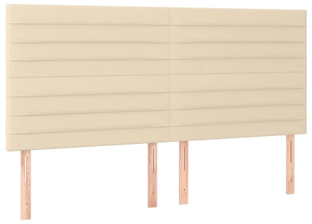 vidaXL Κεφαλάρια Κρεβατιού 4 τεμ. Κρεμ 80 x 5 x 78/88 εκ. Υφασμάτινο