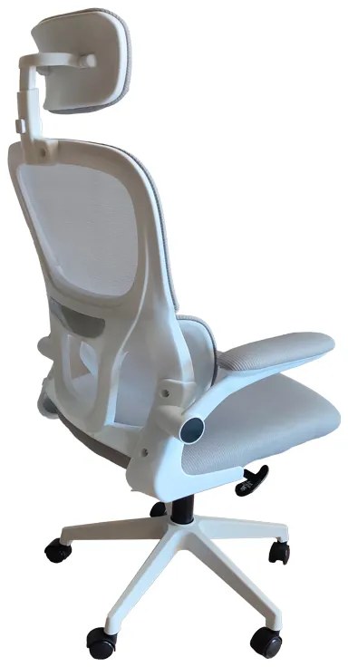 Καρέκλα γραφείου Recko pakoworld ύφασμα mesh σε γκρι απόχρωση 56x62x116-125εκ