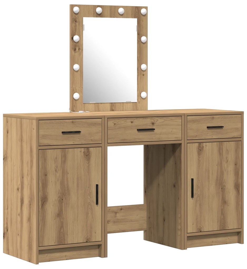 vidaXL Τραπέζι περιποίησης με συρτάρι 3 pcs Καφέ 50 x 41 x 135 εκ