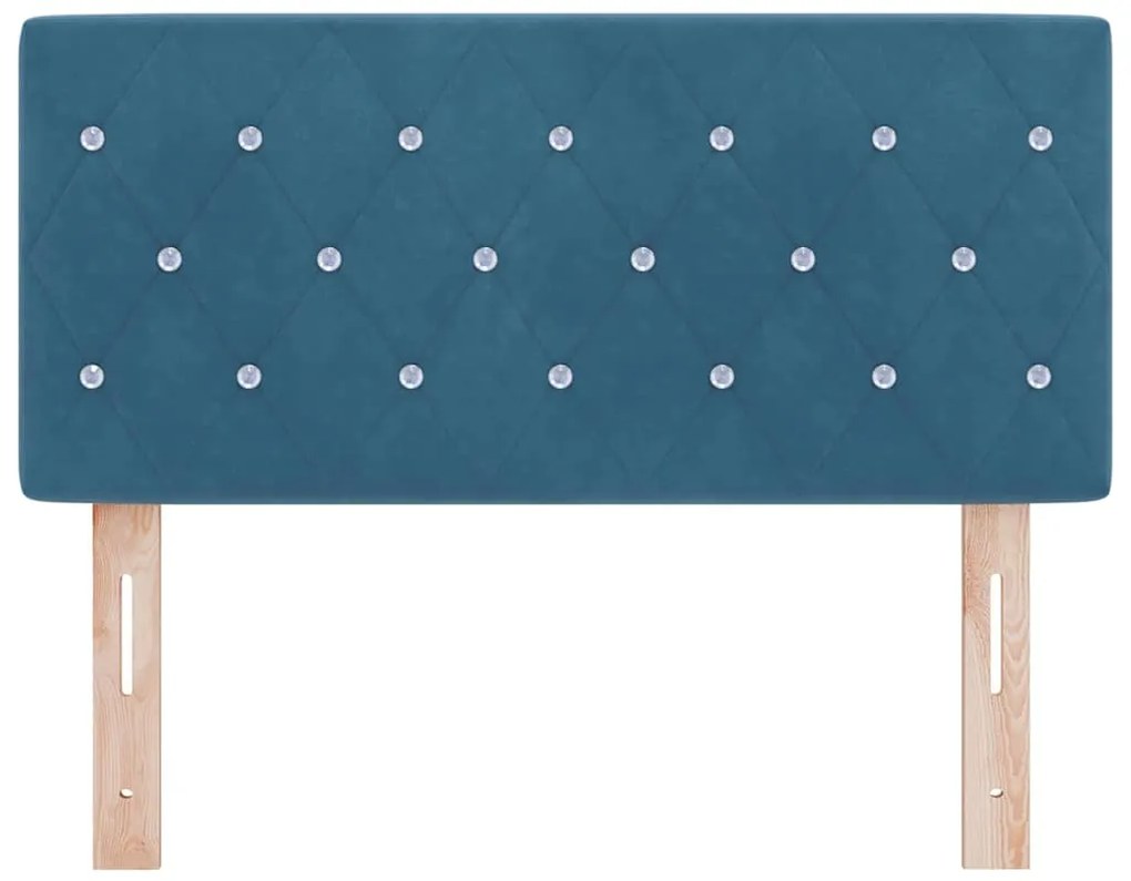 vidaXL Κεφαλάρι LED με φώτα λωρίδας LED Σκούρο Μπλε 90 cm Βελούδο