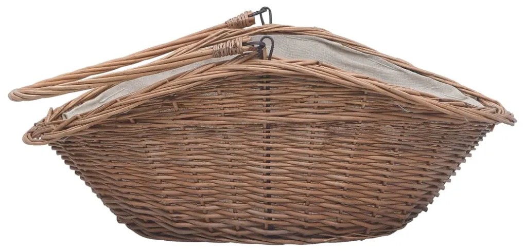 vidaXL 286988  Firewood Basket with Handle 60x44x55 cm Natural Willow