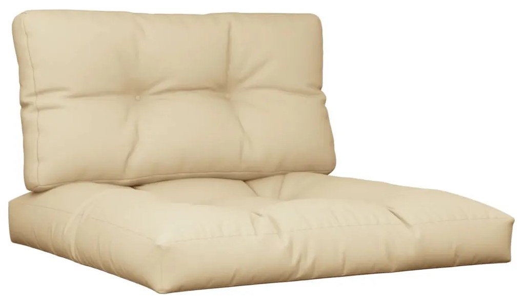 vidaXL Μαξιλάρια Παλέτας 2 τεμ. Μπεζ Υφασμάτινα