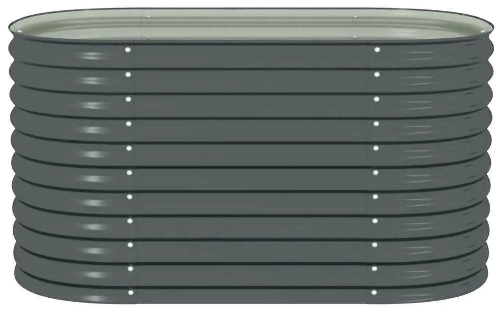 vidaXL Ζαρντινιέρα Υπερυψωμένη Γκρι 160x80x81 εκ. Γαλβανισμ. Χάλυβας