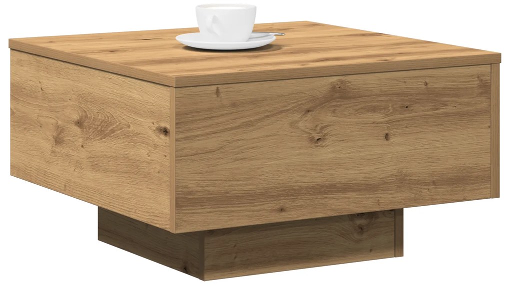 vidaXL Τραπέζι Σαλονιού Artisian από Δρυό 55x55x31 εκ. Φτιαγμένο από ξύλο