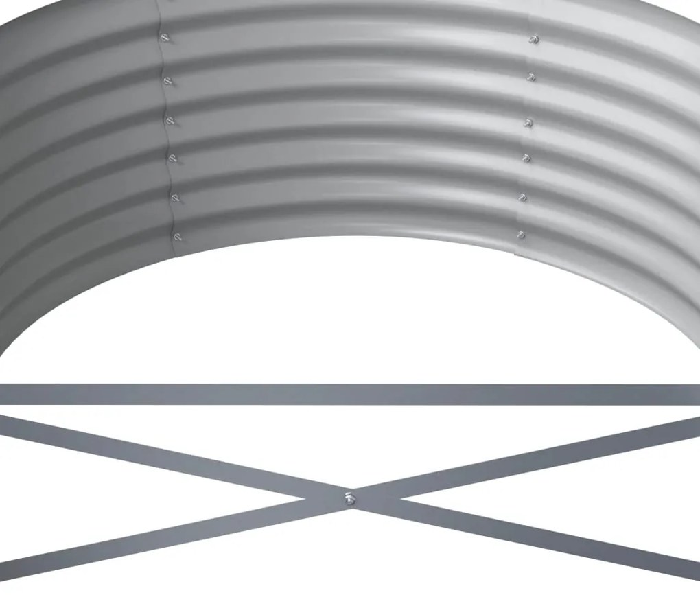vidaXL Ζαρντινιέρα Γκρι 224x80x36 εκ Γαλβανισμένος χάλυβας