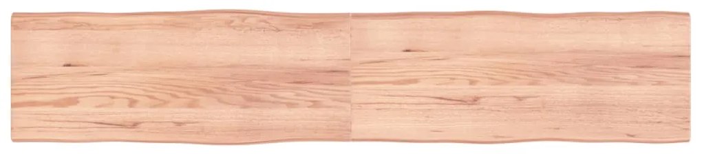 Επιφ Τραπεζιού Αν Καφέ 200x40x(2-4)εκ.Ακατέργ. Μασίφ Ξύλο Δρυός - Καφέ