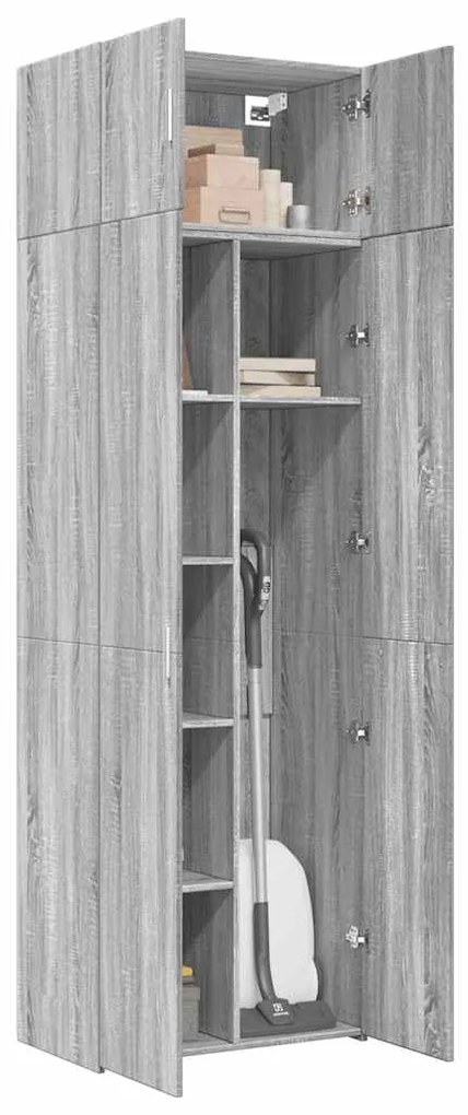 vidaXL Ραφιέρα με Ντουλάπια Γκρι Sonoma 70x42,5x225 εκ. Επεξ. Ξύλο
