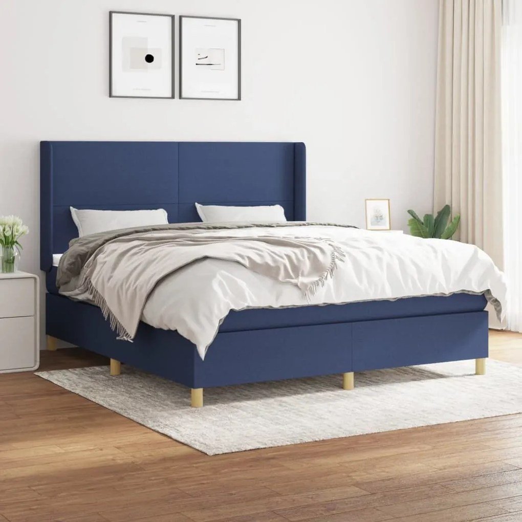 ΚΡΕΒΑΤΙ BOXSPRING ΜΕ ΣΤΡΩΜΑ ΜΠΛΕ 160X200 ΕΚ. ΥΦΑΣΜΑΤΙΝΟ 3131847