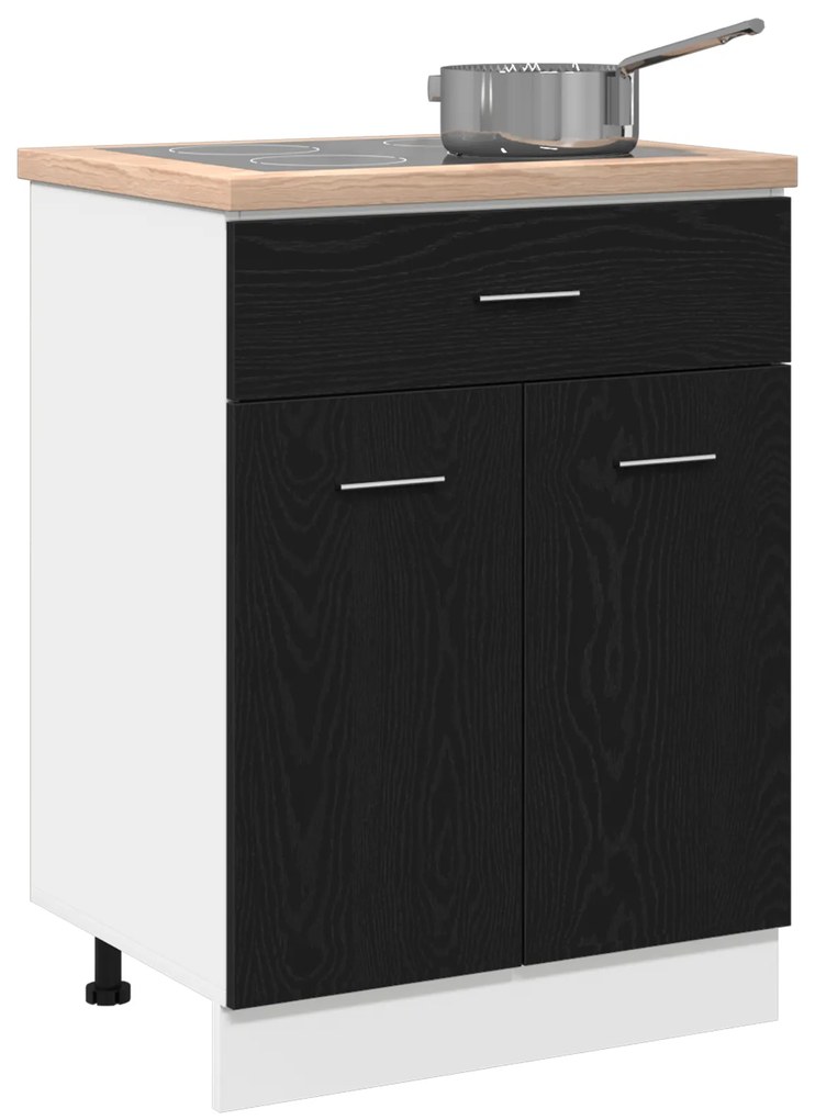 vidaXL Μαύρο Ερμάρι με Συστήματα Στάθμης - 60x46x81.5 εκ Φτιαγμένο από Επεξεργασμένο Ξύλο