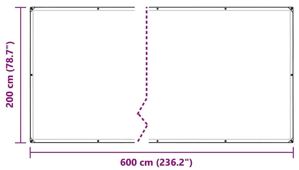 Σαφής μουσαμάς με οπές 2x6 m PVC - Διαφανές