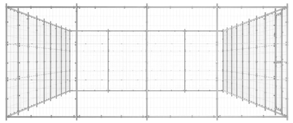 vidaXL Κλουβί Σκύλου Εξωτερικού Χώρου 43,56 μ² από Γαλβανισμένο Χάλυβα