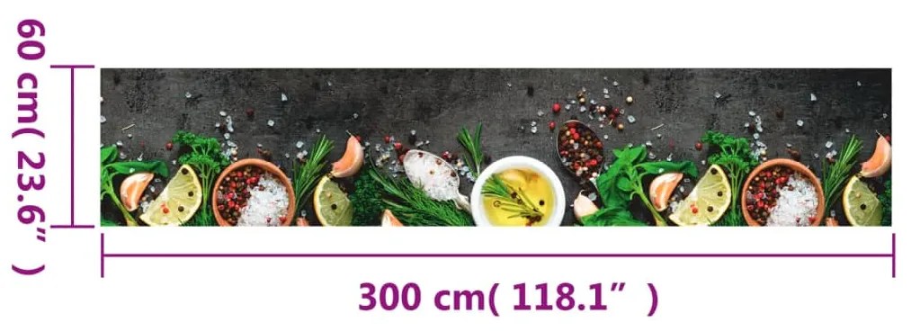 vidaXL Χαλί Κουζίνας Πλενόμενο Σχέδιο Μπαχαρικά 60 x 300 εκ. Βελούδινο