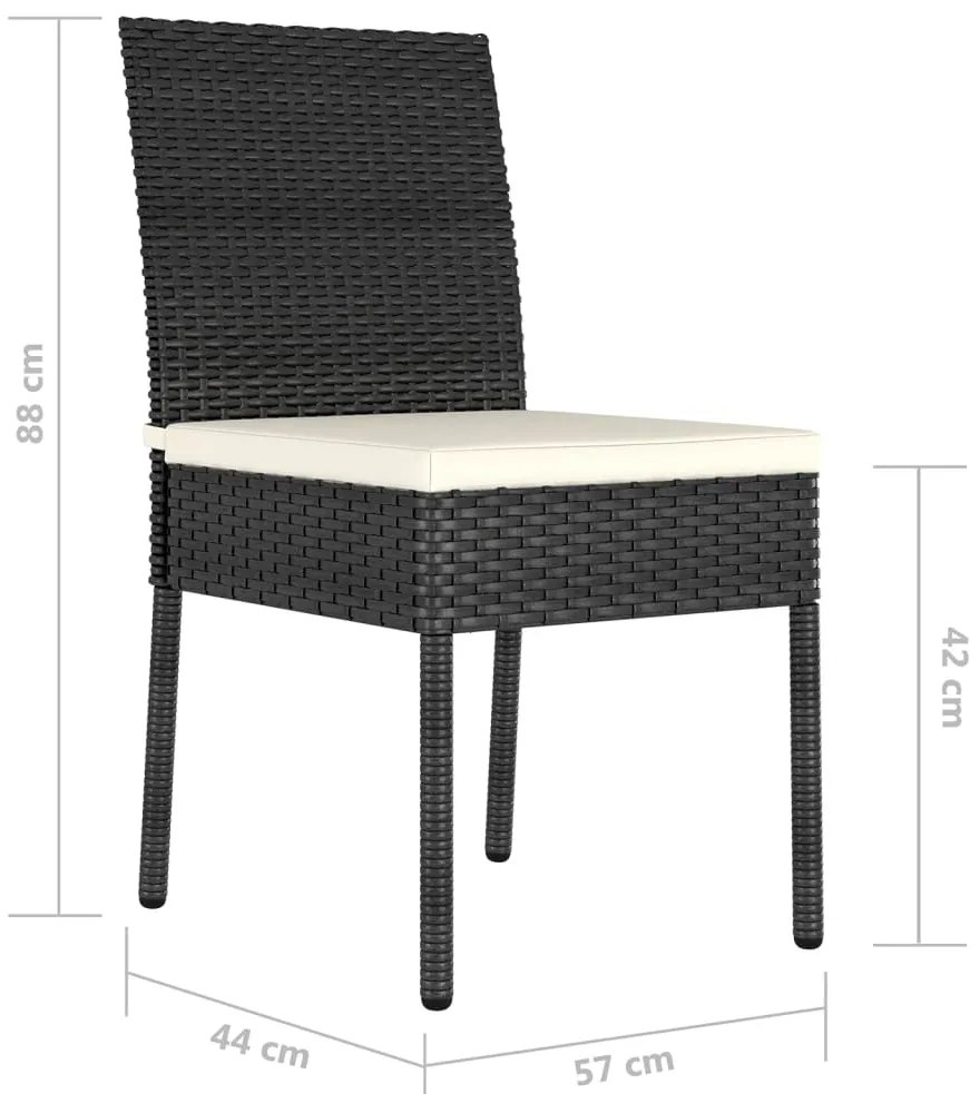 vidaXL Καρέκλες Τραπεζαρίας Κήπου 2 τεμ. Μαύρες από Συνθετικό Ρατάν