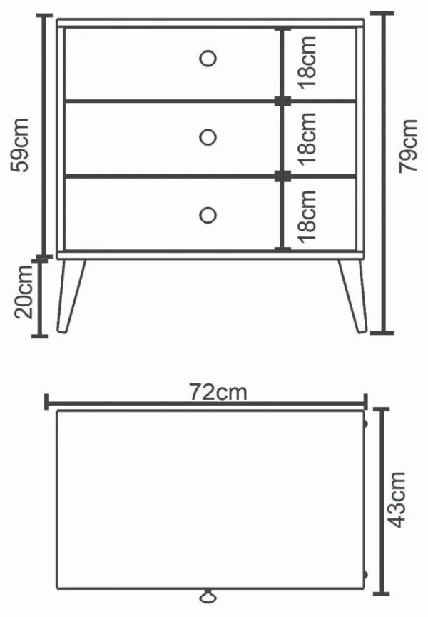 Συρταριέρα ArteLibre AMARI Δρυς Μοριοσανίδα 72x43x79cm
