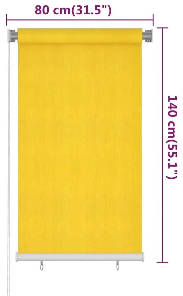 Στόρι Σκίασης Ρόλερ Εξωτερικού Χώρου Κίτρινο 80 x 140 εκ. HDPE - Κίτρινο