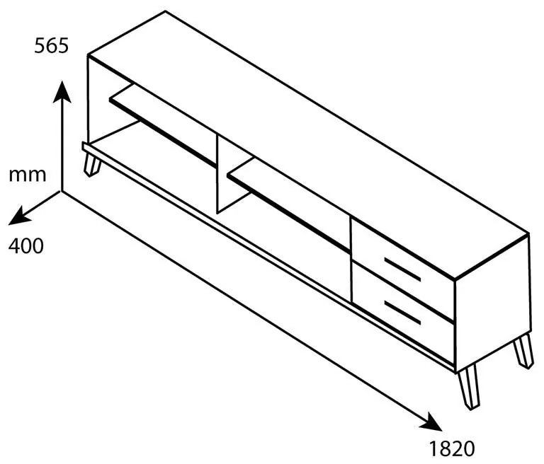 Έπιπλο τηλεόρασης Bruno χρώμα viscount - toro 182x40x56,5εκ