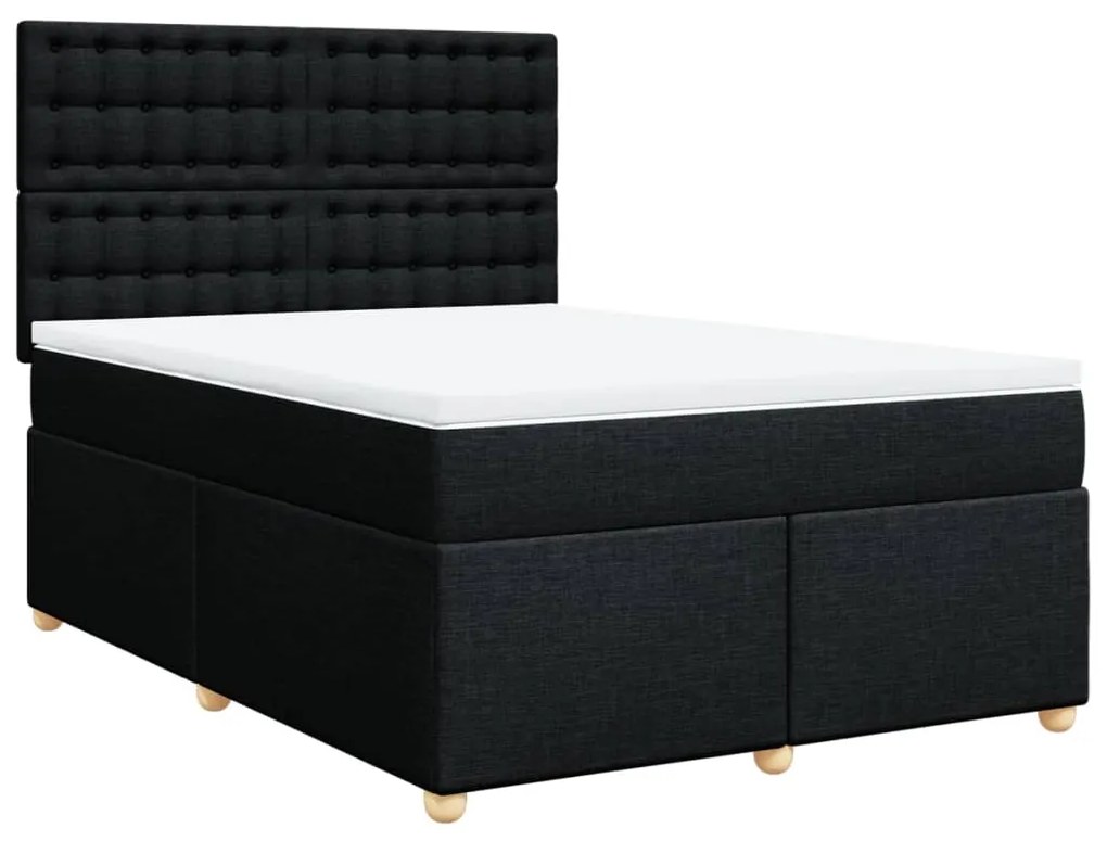 ΚΡΕΒΑΤΙ BOXSPRING ΜΕ ΣΤΡΩΜΑ ΜΑΥΡΟ 140X190 ΕΚ. ΥΦΑΣΜΑΤΙΝΟ 3291291