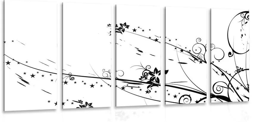 5 μέρη εικόνα μοτίβο λουλουδιών - 200x100