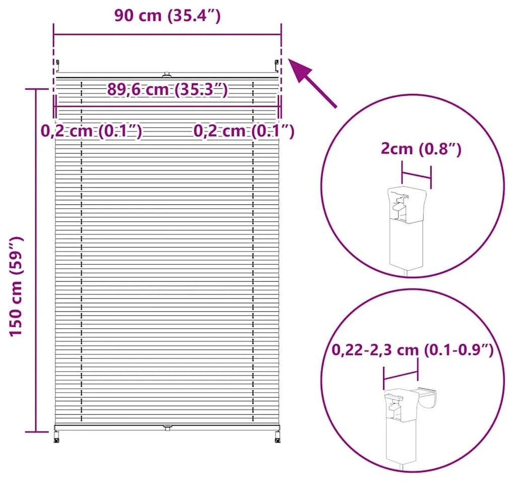 Πλισέ ρόλερ σκίασης 90x150cm Κρεμ 240639