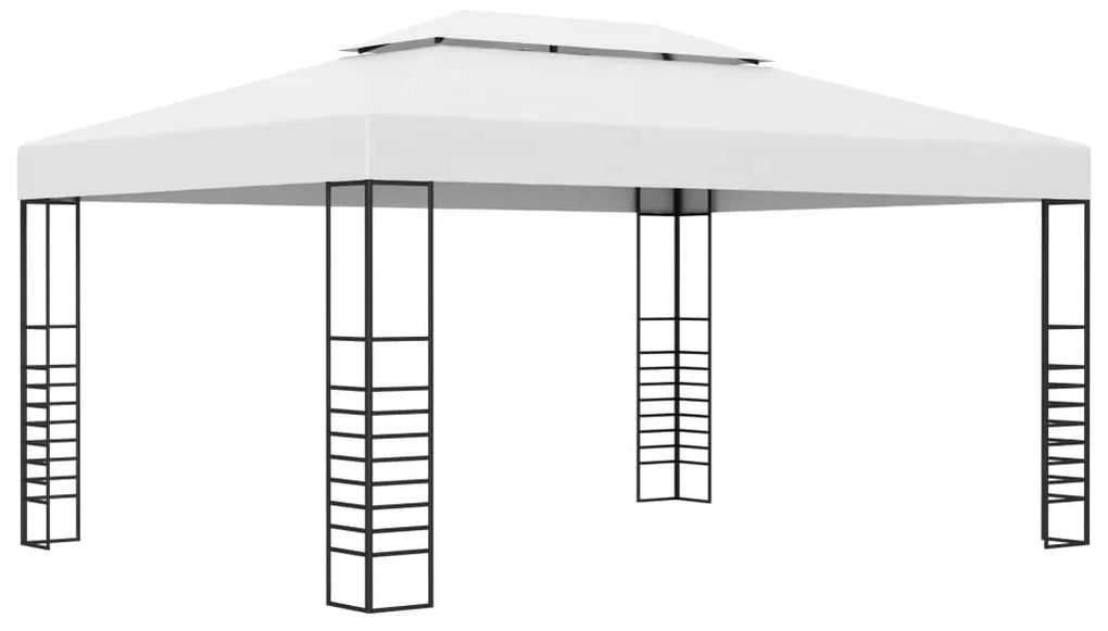 vidaXL Κιόσκι με Φωτάκια LED Λευκό 4 x 3 x 2,7 μ.