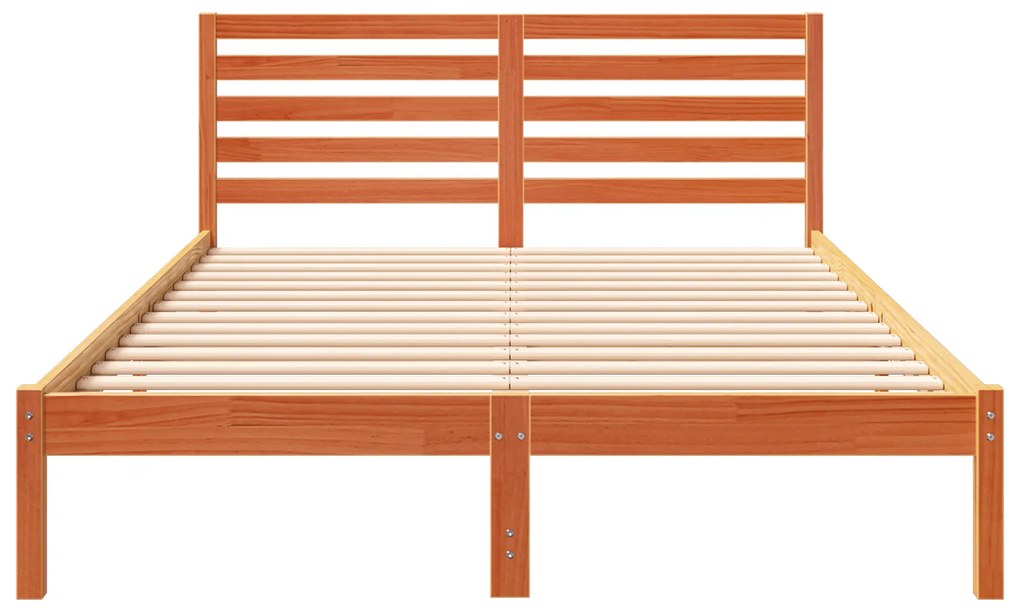 vidaXL Σκελετός Κρεβατιού Καφέ κεριού 140 x 210 cm Μασίφ ξύλο πεύκου