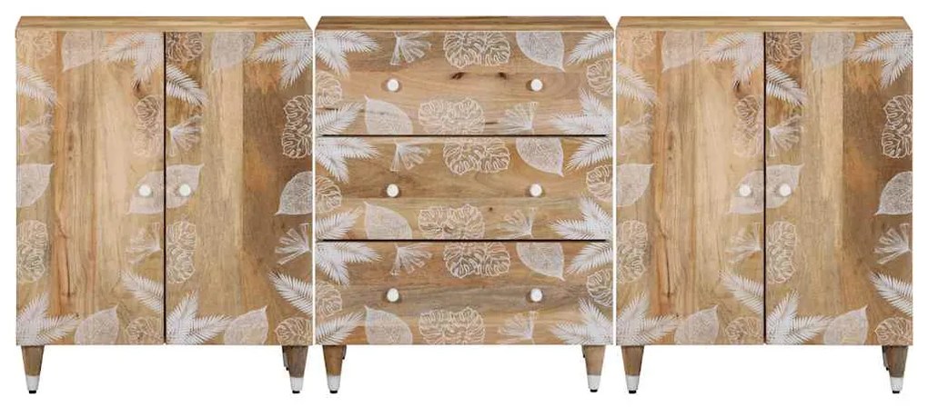 vidaXL Sideboards 3 τεμάχια 60x33,5x75 cm μασίφ ξύλο Mango