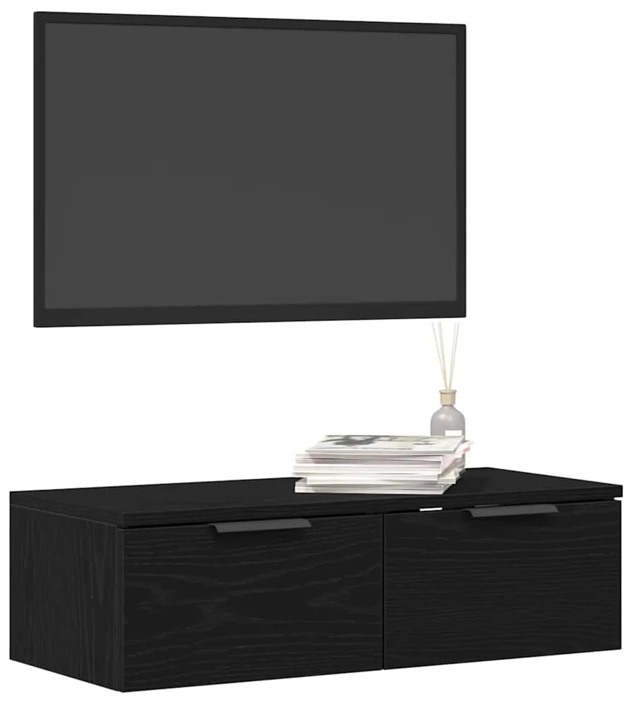 vidaXL Ντουλάπα Τοίχου Μαύρη δρυς 68 x 30 x 20 εκ. Επεξεργασμένο ξύλο