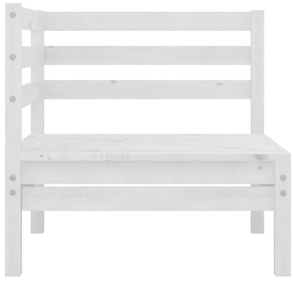 vidaXL Καναπέδες Κήπου Γωνιακοί 2 τεμ. Λευκοί από Μασίφ Ξύλο Πεύκου
