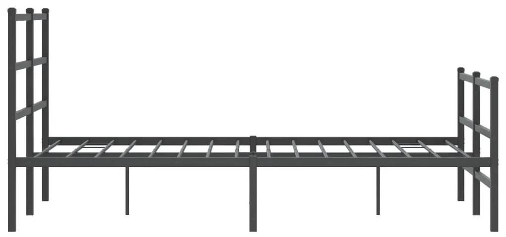 Πλαίσιο Κρεβατιού με Κεφαλάρι/Ποδαρικό Μαύρο 120x190εκ. Μέταλλο - Μαύρο