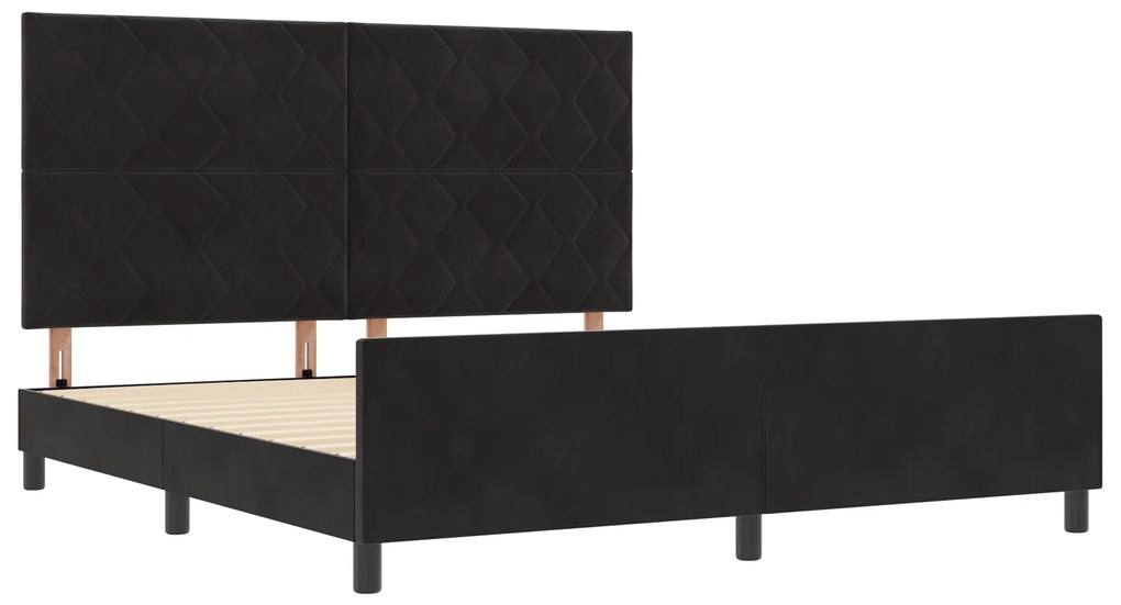 vidaXL Κρεβάτι Μαύρο 180x200 εκ Βελούδο