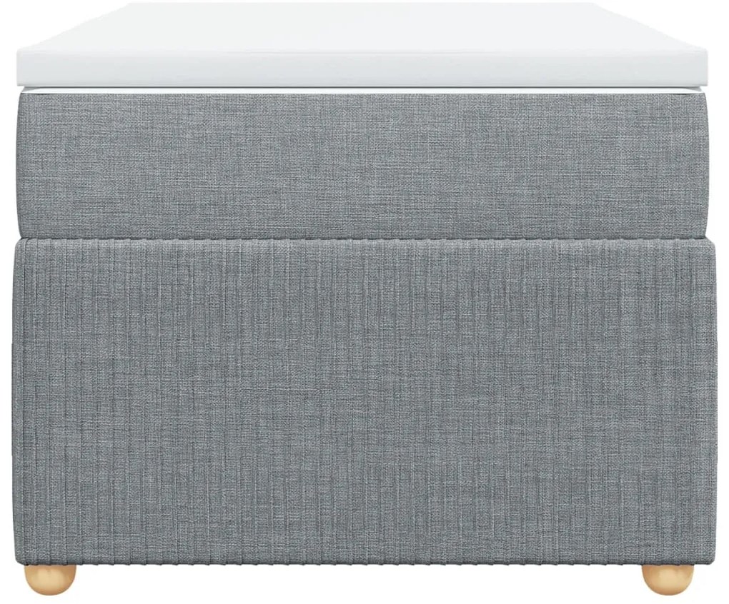 vidaXL Κρεβάτι Boxspring με Στρώμα Ανοιχτό Γκρι 100x200 εκ. Υφασμάτινο
