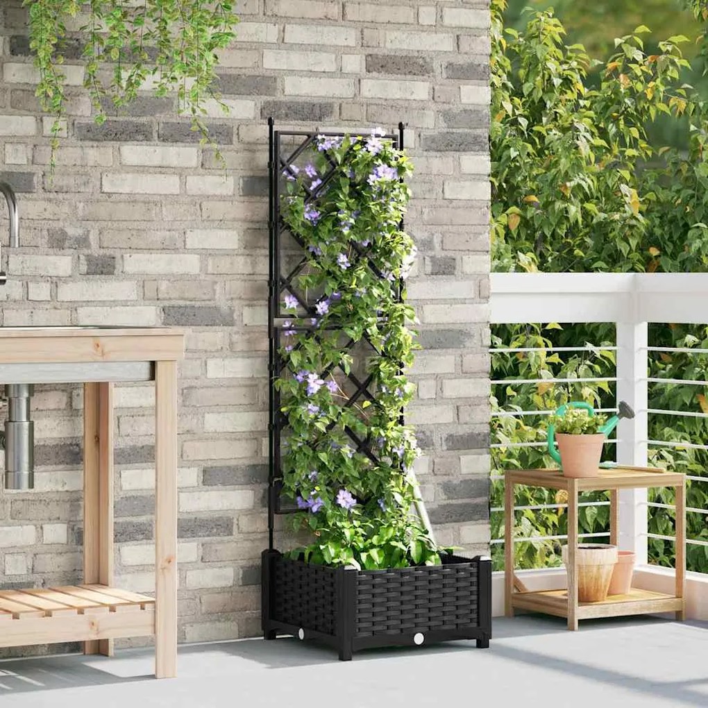 vidaXL Κηποτινάκι με Τρέλα Μαύρο 40 x 40 x 125.5 εκ. PP