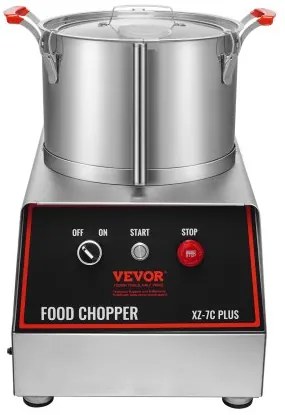 VEVOR Food Processor and Vegetable Chopper 750W 7 Quart Stainless Steel Blender