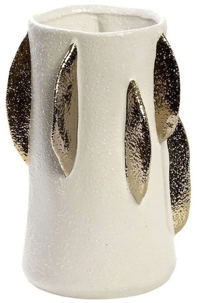 Βάζο Κεραμικό Φύλλα NIX114 17x15,7x22,5cm White-Gold Espiel Ceramic