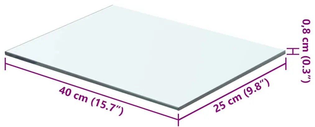 vidaXL Ράφι Πάνελ Διάφανο 40 x 25 εκ. Γυάλινο