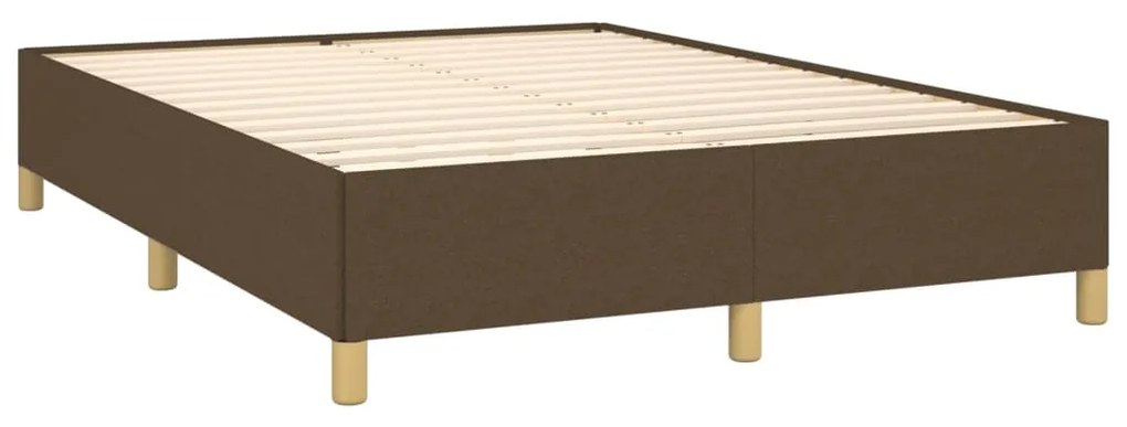 vidaXL Κρεβάτι Boxspring με Στρώμα Σκούρο Καφέ 140x200 εκ Υφασμάτινο