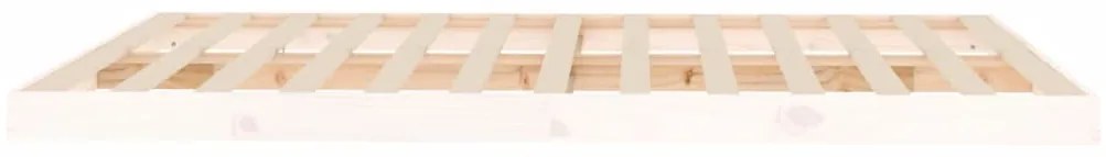 vidaXL Πλαίσιο Κρεβατιού Λευκό 150x200 εκ. Μασίφ Ξύλο Πεύκου King Size