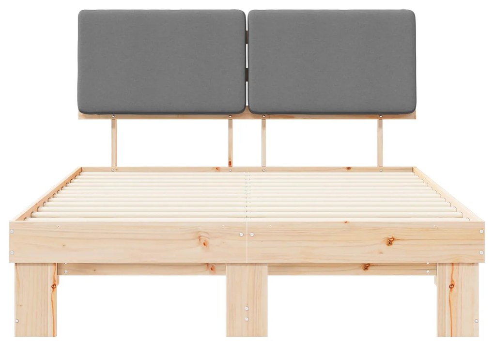 vidaXL Σκελετός Κρεβατιού με Επενδεδυμένο Κεφαλάρι Ανοιχτό γκρι