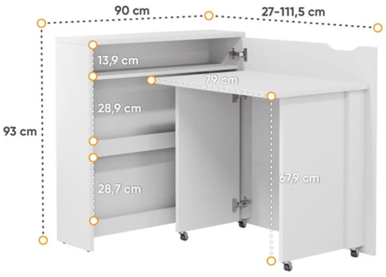 Γωνιακό τραπέζι γραφείου Concept Pro Lenart AH157, Γωνιακός, 93x112x90cm, 43 kg, Άσπρο | Epipla1.gr