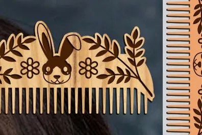 Σετ των 2 Intra απο ξύλο plywood 3mm-4mm πάχος – Ξύλινες χτένες μαλλιών με λέιζερ Δίασταση  20x20 cm INTRAFABR-97098403