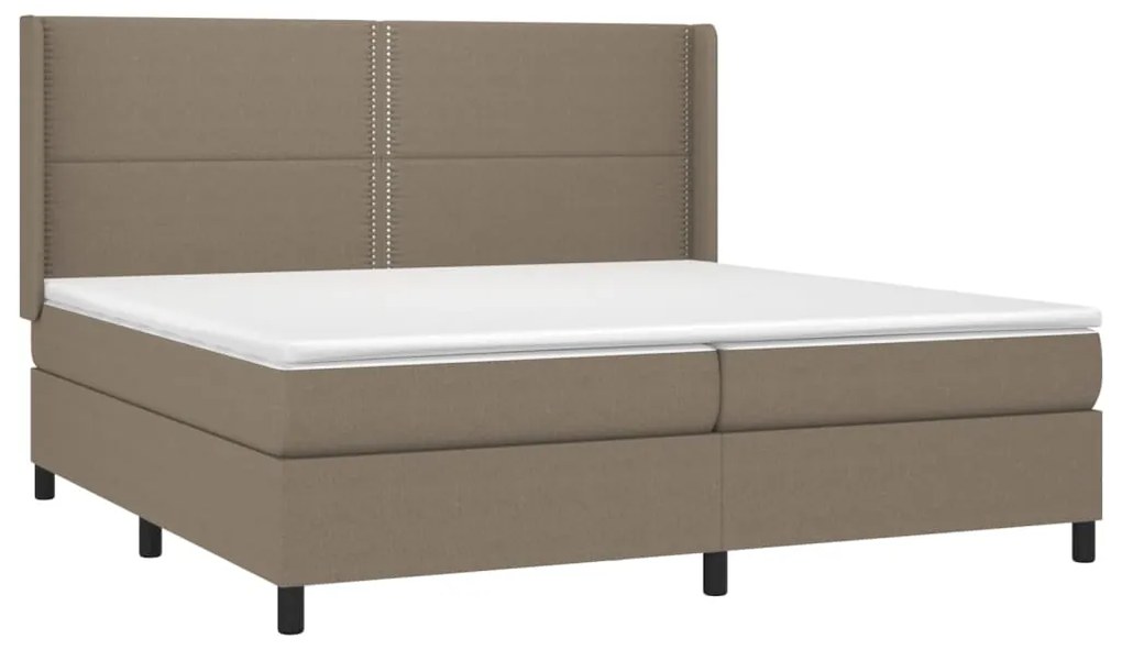 ΚΡΕΒΑΤΙ BOXSPRING ΜΕ ΣΤΡΩΜΑ &amp; LED TAUPE 200X200 ΕΚ. ΥΦΑΣΜΑΤΙΝΟ 3138265