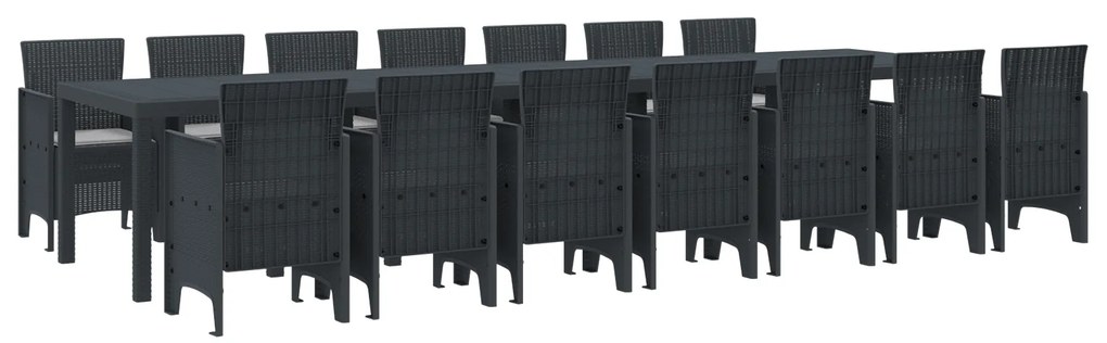 vidaXL Σετ Φαγητού με Μαξιλάρια 15 pcs Ανθρακί 14 Ατόμων