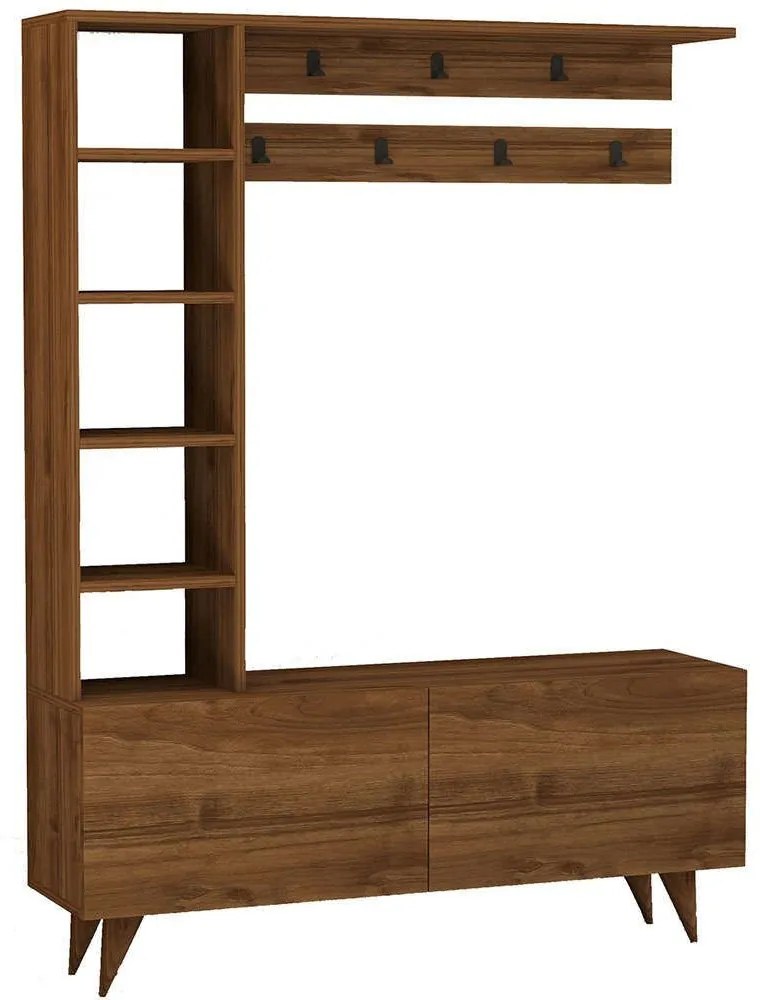 Έπιπλο Εισόδου 835PUQ5059 120x32x161,8cm Walnut Particle Board, Melamine