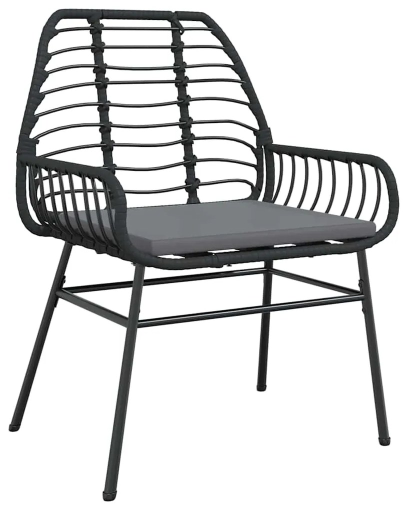 vidaXL Σέτ φαγητού για κήπο 5 pcs Μαύρο συνθετικό ρατάν