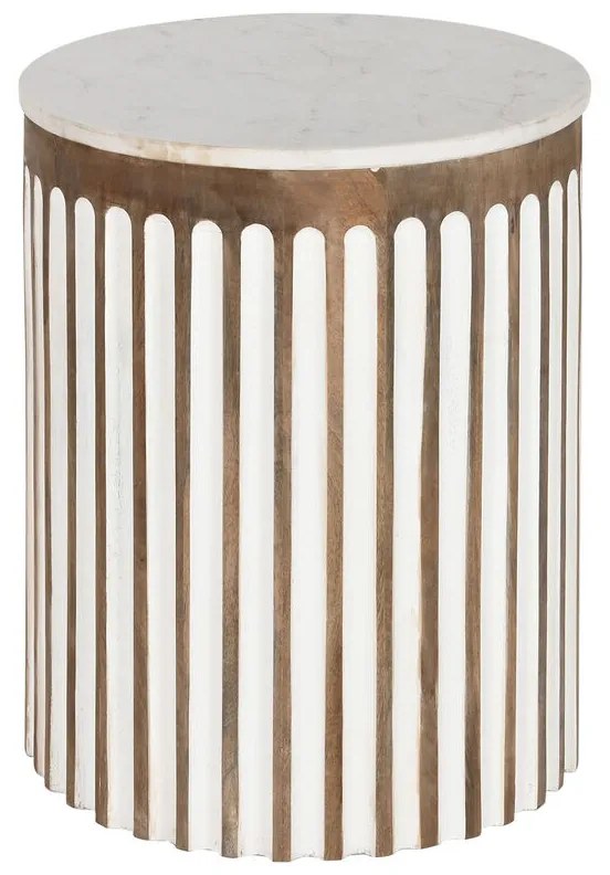 Βοηθητικό Τραπέζι Home ESPRIT Λευκό Φυσικό 41 x 41 x 52 cm