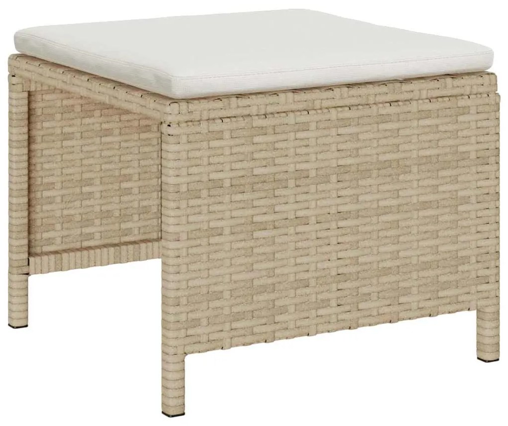 vidaXL Σετ Καναπέ Κήπου 6 pcs μπεζ και κρεμ συνθετικό ρατάν